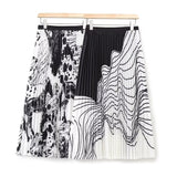 Women Skirt Women's Summer Pleated Skirt Mid-Length High Waist Skirt