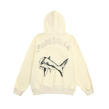 Palm Angle Hoodie Palm Angels Sketch Broken Shark Letter Hooded Sweater for Men and Women