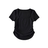 Women's T-Shirt Short-Sleeved T-shirt Women's Spring and Summer All-Match Slim Bottoming Shirt Top