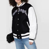 Palm Angle Jacket Palm Angels Embroidered Quilted Baseball Uniform for Men and Women Loose Jacket