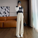 Palazzo Pants Wide-Leg Pants Women's Autumn and Winter Casual Knitted Pants Spring and Autumn