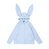 Men Hoodie Long Ears Hooded Cardigan Clothing Men's Loose Solid Color Casual