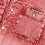 Men Denim Jacket Washed Tie-Dye Gradient Denim Jacket Men Workwear Denim Jacket Autumn