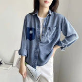 Women T-shirt Denim Shirt Women's Spring and Summer Loose Casual
