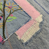 Kapital Jeans Pingtian Hehong Stitching Smiley Patch Ripped Embroidered Fashion Brand Denim Trousers
