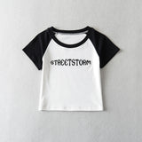 Women T-Shirt Short-Sleeved T-shirt Women's Slim-Fit Retro Ins Top