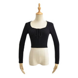 Women T-Shirt Top Women's Autumn and Winter Slim Fit Long-Sleeved T-shirt