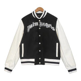 Palm Angle Jacket Palm Angels Embroidered Quilted Baseball Uniform for Men and Women Loose Jacket