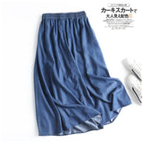 Women Skirt Summer Elastic Waist Skirt Women's Denim Skirt