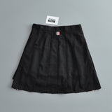 Women Skirt Preppy Style Retro High Waist Pantskirt