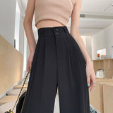 Palazzo Pants Gray Wide-Leg Pants for Women Loose Suit Pants