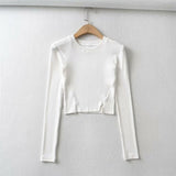 Women T-shirt Autumn Crew Neck Long Sleeve T-shirt Top