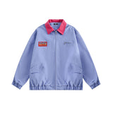 Unisex Jacket Autumn New Color Matching Collar Casual Coat Women's Clothing