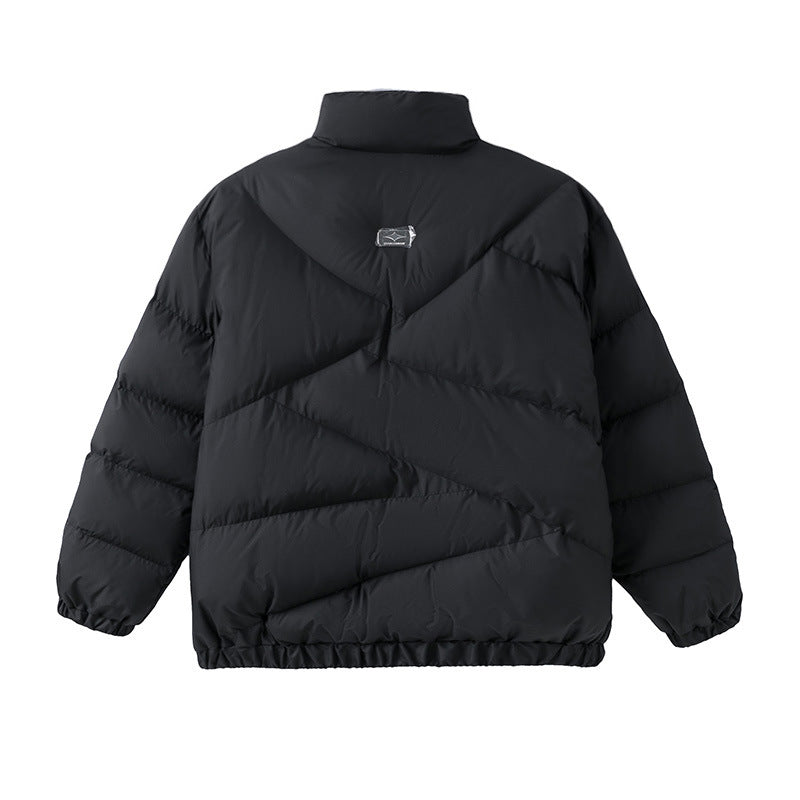 Men Cotton Mixed Jacket Coat Thickening Stand Collar Men's Clothing Cotton Clothing Winter Warm and Loose Coat