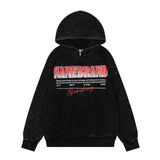 Men Hoodie I Letter Printed Hoodie Men's Loose Zip Masked Pullover Hoodie