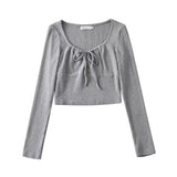 Women T-Shirt Top Women's Autumn and Winter Slim Fit Long-Sleeved T-shirt