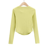 Women T-shirt V-neck Long Sleeve Top Short-Sleeved T-shirt