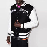Palm Angle Jacket Palm Angels Embroidered Quilted Baseball Uniform for Men and Women Loose Jacket