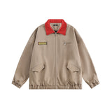 Unisex Jacket Autumn New Color Matching Collar Casual Coat Women's Clothing