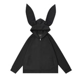 Men Hoodie Long Ears Hooded Cardigan Clothing Men's Loose Solid Color Casual