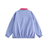 Unisex Jacket Autumn New Color Matching Collar Casual Coat Women's Clothing