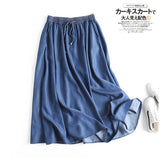 Women Skirt Summer Elastic Waist Skirt Women's Denim Skirt