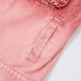 Men Denim Jacket Washed Tie-Dye Gradient Denim Jacket Men Workwear Denim Jacket Autumn