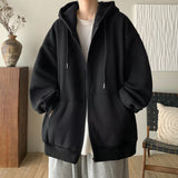 Men Hoodie Cardigan Sweater Men's Spring and Autumn Loose Zip Hooded Jacket