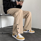 Men Sweatpants Breasted Split Pants Men's Summer Straight-Leg Pants Casual Pants