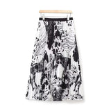 Women Skirt Women's Summer Pleated Skirt Mid-Length High Waist Skirt