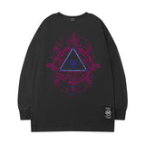 Men Long Sleeve Shirt Loose Long Sleeve T-shirt All-Matching Printed Casual