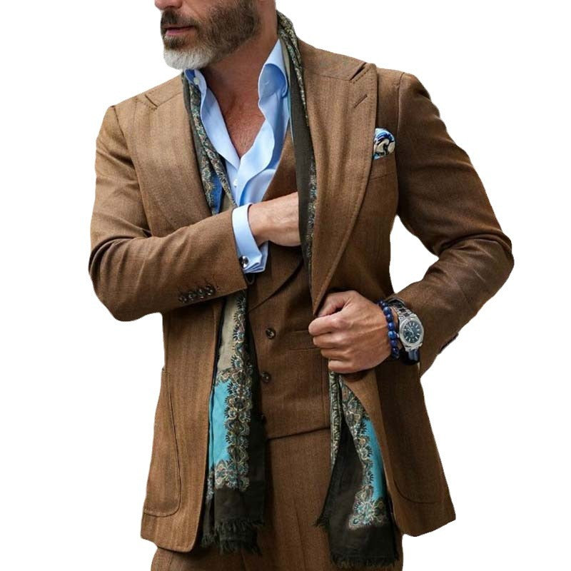 Men's Suits Vests Casual Striped Men's Suit Jacket Tops