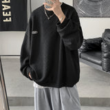 Men Hoodie Sweater Men's round Neck Autumn Hong Kong Style Clothes Baggy Coat