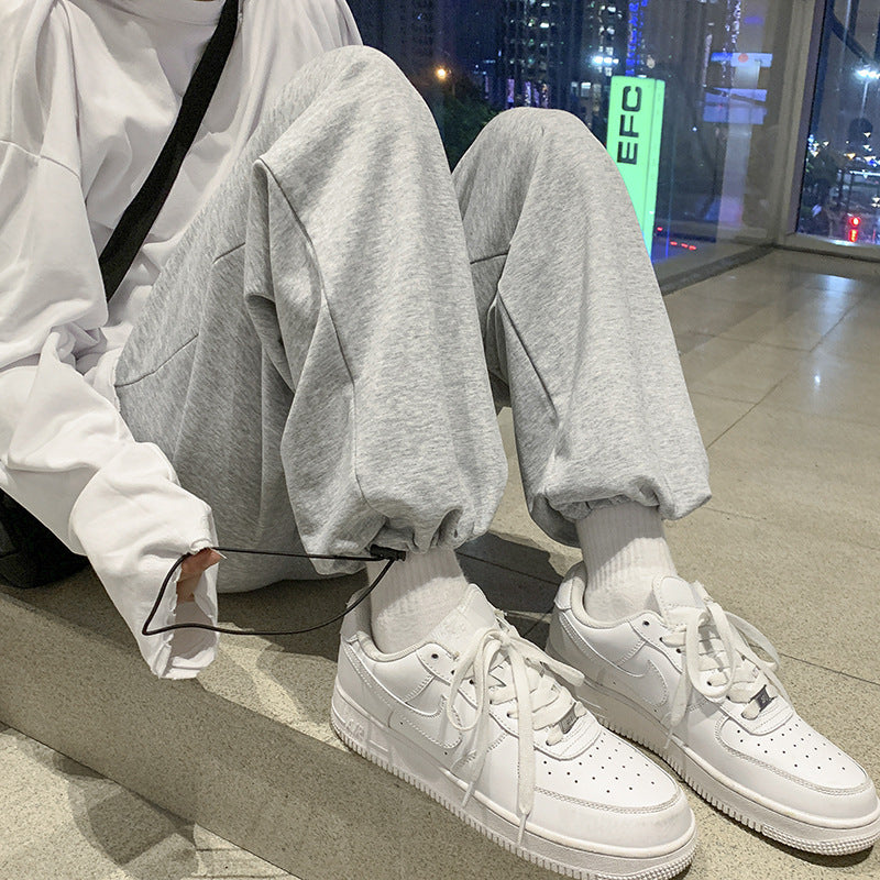 Men Sweatpants Hong Kong Style Casual Sports Pants Men's Autumn All-Matching Loose