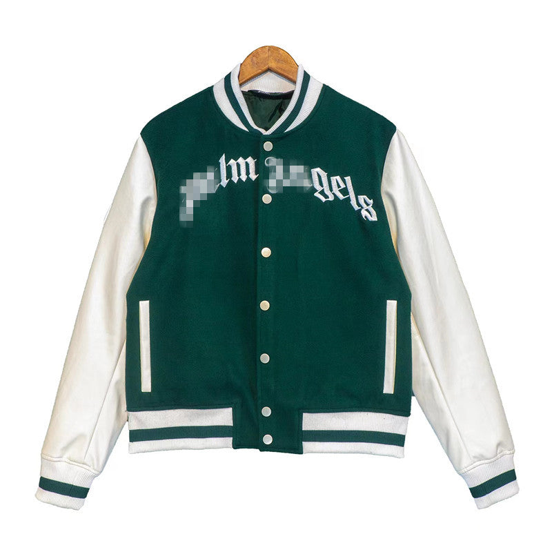 Palm Angle Jacket Palm Angels Embroidered Quilted Baseball Uniform for Men and Women Loose Jacket