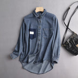 Women T-shirt Denim Shirt Women's Spring and Summer Loose Casual