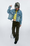 Unisex Jacket Autumn Short Frayed Hem Denim Coat Women's Clothing