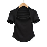 Women's T-Shirt Short T-shirt Women's Summer Slim-Fit Design Short-Sleeved Top