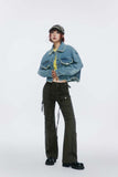 Unisex Jacket Autumn Short Frayed Hem Denim Coat Women's Clothing