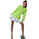 Women's Desses Dress Winter Women's round Neck Stitching Cake Dress
