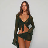 Women Co-Ord Set Women's Sexy Cardigan Blouse Seaside