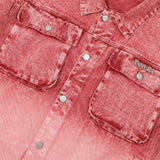 Men Denim Jacket Washed Tie-Dye Gradient Denim Jacket Men Workwear Denim Jacket Autumn