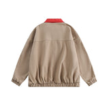 Unisex Jacket Autumn New Color Matching Collar Casual Coat Women's Clothing