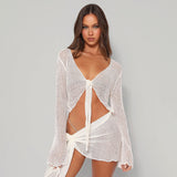 Women Co-Ord Set Women's Sexy Cardigan Blouse Seaside