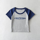 Women T-Shirt Short-Sleeved T-shirt Women's Slim-Fit Retro Ins Top