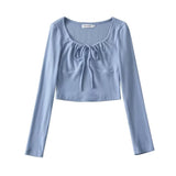 Women T-Shirt Top Women's Autumn and Winter Slim Fit Long-Sleeved T-shirt