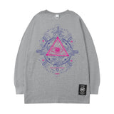 Men Long Sleeve Shirt Loose Long Sleeve T-shirt All-Matching Printed Casual