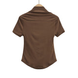 Women's T-Shirt Short T-shirt Women's Summer Slim-Fit Design Short-Sleeved Top