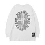 Men Long Sleeve Shirt Loose Long Sleeve T-shirt All-Matching Printed Casual
