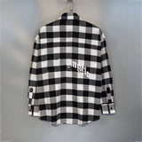 Palm Angle Hoodie Palm Angels Logo Plaid Long Sleeve Shirt for Men and Women